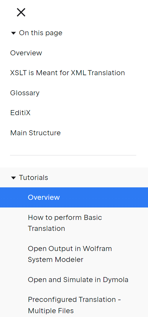 Tutorial Sections